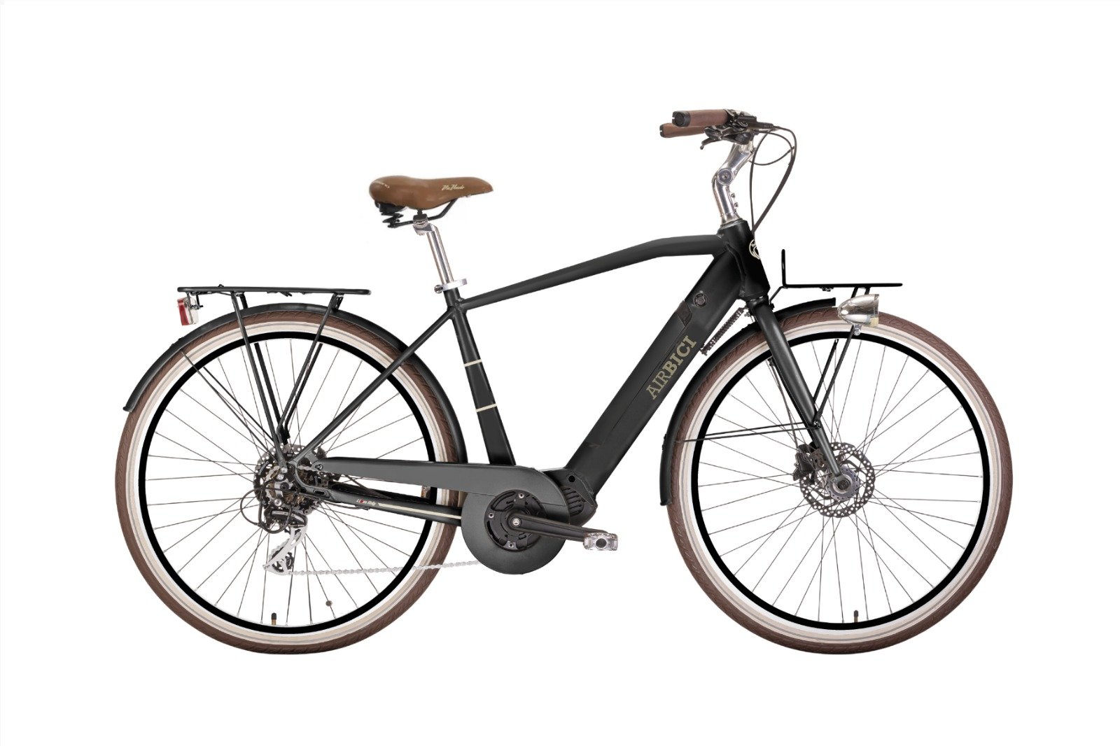 Bici elettrica E-Lite Man di Airbici, ruote da 28", motore centrale, telaio in alluminio