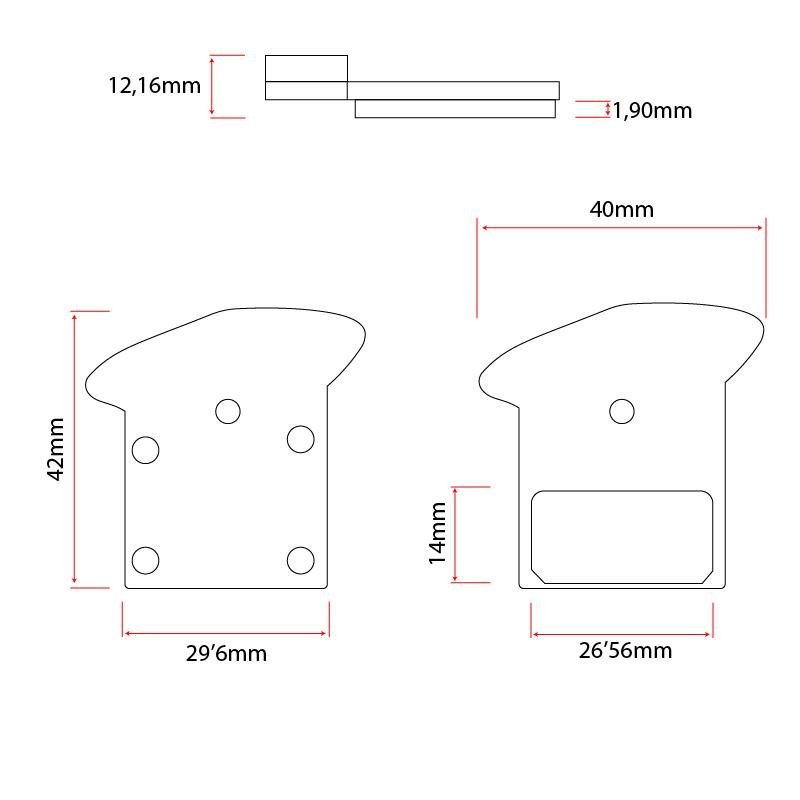 Pastiglia freno RS002-R in resina rettangolare con dissipatore Per Fiido T2 - immagine 2