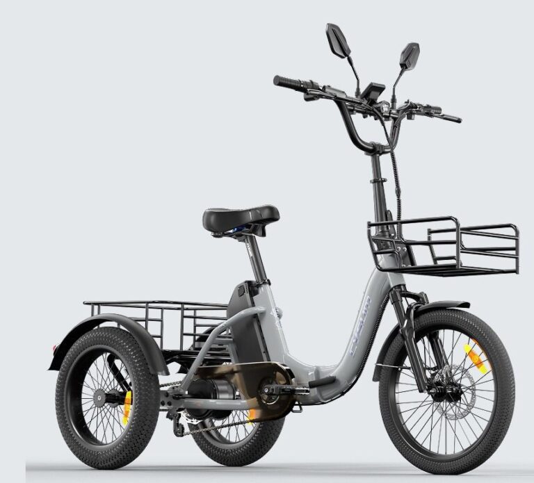 Triciclo elettrico per adulti Cysum AG1 PRO, e-trike pieghevole da 16 pollici per uomo e donna, bici elettrica a 3 ruote con batteria al litio da 48V 20Ah, coppia di 80 Nm