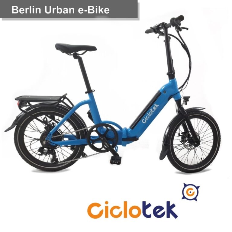 Bicicletta elettrica pieghevole Berlin Blu