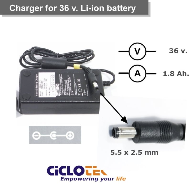 Caricabatterie per batteria al litio da 36 V, tipo LF, CK (11 e 16) e FT