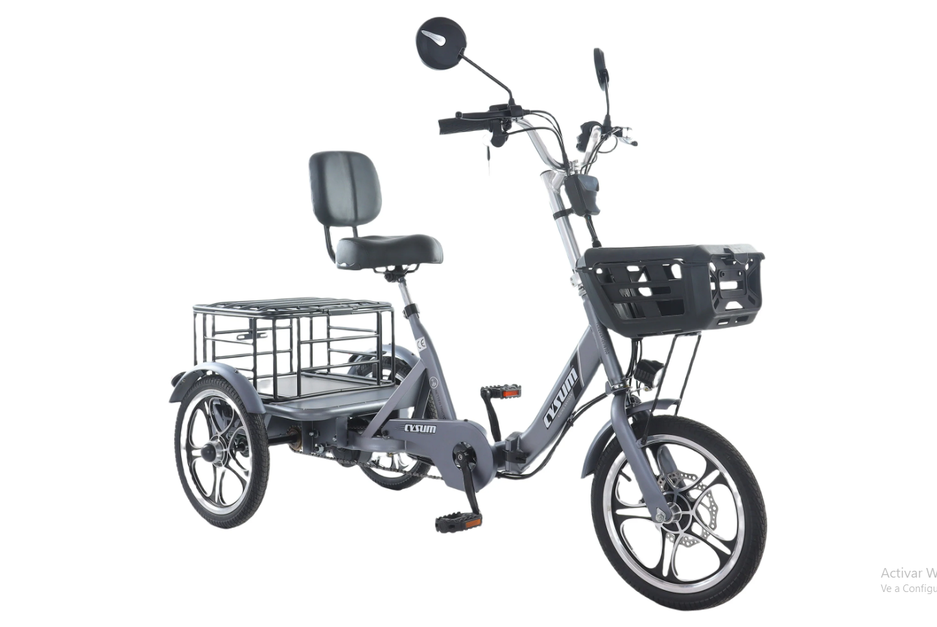 Triciclo elettrico Cysum T1 Pro: motore da 48 V e 250 W, batteria da 48 V e 22 Ah, pneumatici da 16 x 2,3 pollici