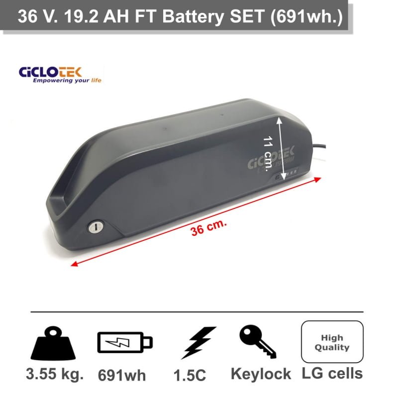 Set Batteria FT 36v 19.2 Ah. Ciclotek