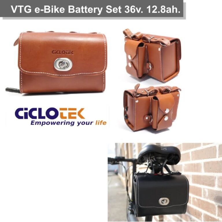 Set Batteria Vintage 36V 12.8 Ah. Marrone / Nero Ciclotek